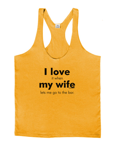 I Love My Wife - Bar Mens String Tank Top-Men's String Tank Tops-LOBBO-Gold-Small-Davson Sales