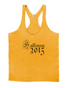 Halloween 2015 Script Distressed Mens String Tank Top-Men's String Tank Tops-LOBBO-Gold-Small-Davson Sales