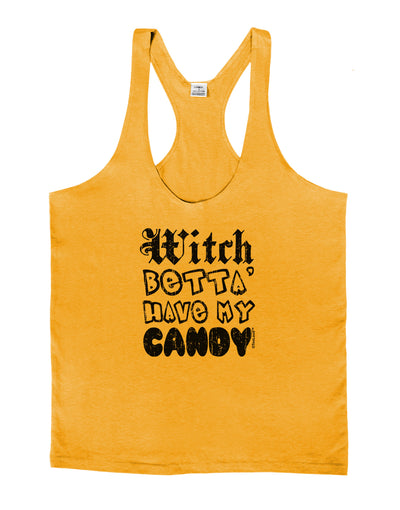 Witch Betta Have - Distressed Mens String Tank Top-Men's String Tank Tops-LOBBO-Gold-Small-Davson Sales