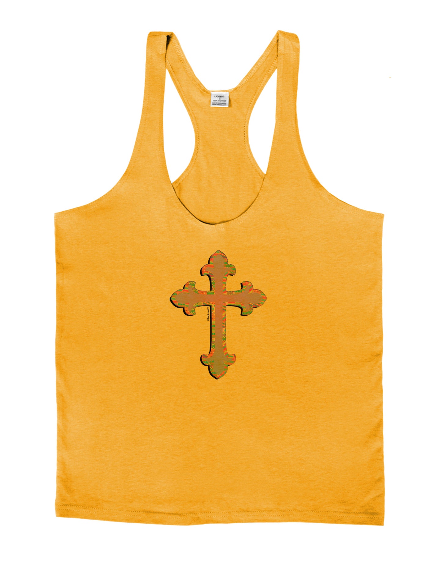 Easter Color Cross Mens String Tank Top-Men's String Tank Tops-LOBBO-Gold-Small-Davson Sales