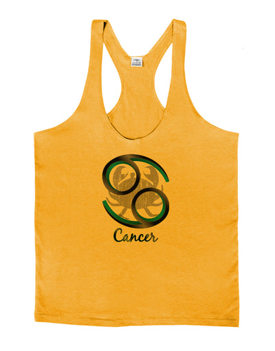 Cancer Symbol Mens String Tank Top-Men's String Tank Tops-LOBBO-Gold-Small-Davson Sales