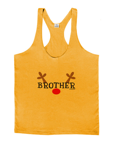 Matching Family Christmas Design - Reindeer - Brother Mens String Tank Top by TooLoud-LOBBO-Gold-Small-Davson Sales