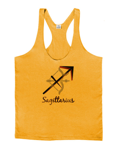 Sagittarius Symbol Mens String Tank Top-Men's String Tank Tops-LOBBO-Gold-Small-Davson Sales