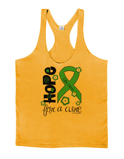 Hope for a Cure - Light Green Ribbon Celiac Disease - Flowers Mens String Tank Top-Men's String Tank Tops-LOBBO-Gold-Small-Davson Sales