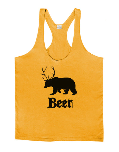 Beer Animal Mens String Tank Top-Men's String Tank Tops-LOBBO-Gold-Small-Davson Sales