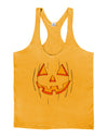 Halloween Glow Smiling Jack O Lantern Mens String Tank Top-Men's String Tank Tops-LOBBO-Gold-Small-Davson Sales