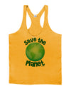 Save the Planet - Earth Mens String Tank Top-Men's String Tank Tops-LOBBO-Gold-Small-Davson Sales