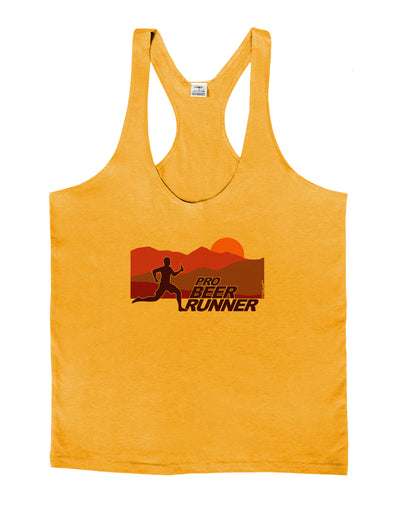 Pro Beer Runner Man Mens String Tank Top-Men's String Tank Tops-LOBBO-Gold-Small-Davson Sales