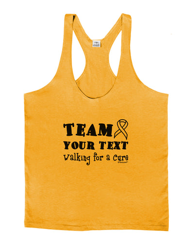 Personalized Team -Name- Walking for a Cure Mens String Tank Top-Men's String Tank Tops-LOBBO-Gold-Small-Davson Sales