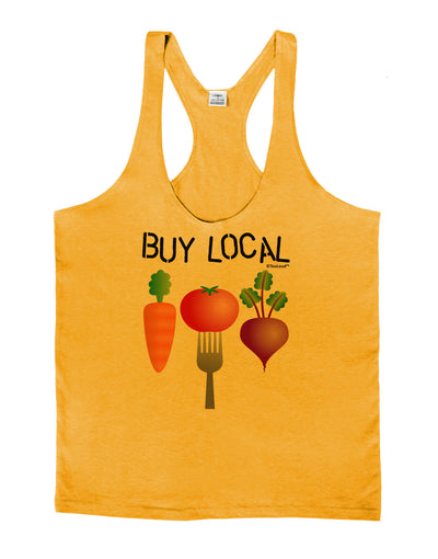 Buy Local - Vegetables Design Mens String Tank Top-Men's String Tank Tops-LOBBO-Gold-Small-Davson Sales