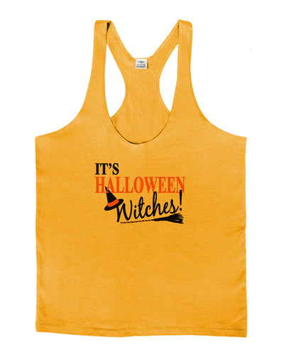 It's Halloween Witches Hat Mens String Tank Top-Men's String Tank Tops-LOBBO-Gold-Small-Davson Sales