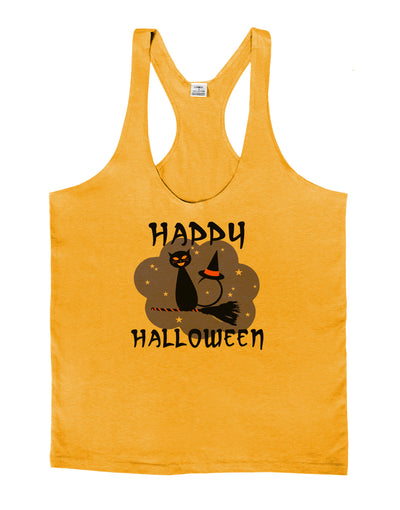 TooLoud Witch Cat Mens String Tank Top-Men's String Tank Tops-LOBBO-Gold-Small-Davson Sales