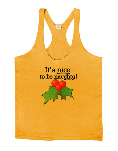 Nice to be Naughty Mens String Tank Top-Men's String Tank Tops-LOBBO-Gold-Small-Davson Sales