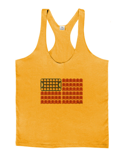 American Breakfast Flag - Bacon and Eggs Mens String Tank Top-Men's String Tank Tops-LOBBO-Gold-Small-Davson Sales