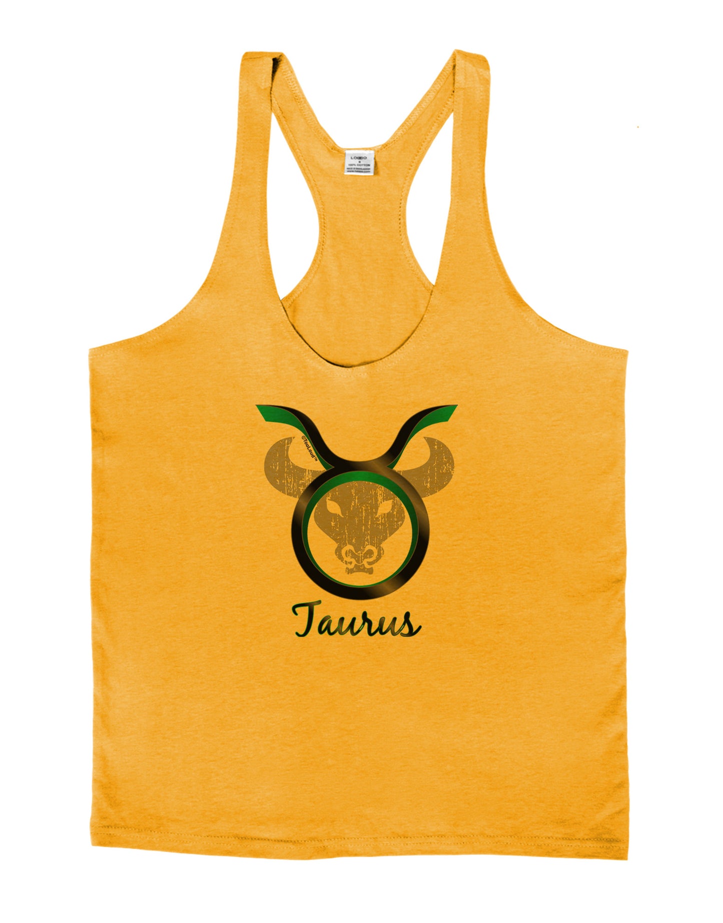Taurus Symbol Mens String Tank Top-Men's String Tank Tops-LOBBO-Gold-Small-Davson Sales