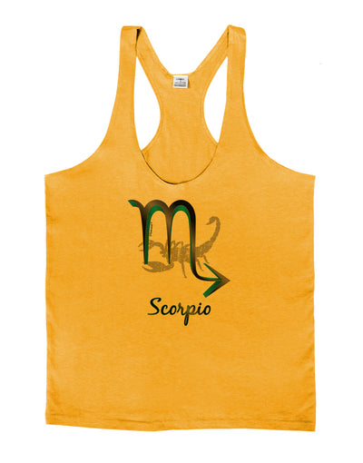 Scorpio Symbol Mens String Tank Top-Men's String Tank Tops-LOBBO-Gold-Small-Davson Sales