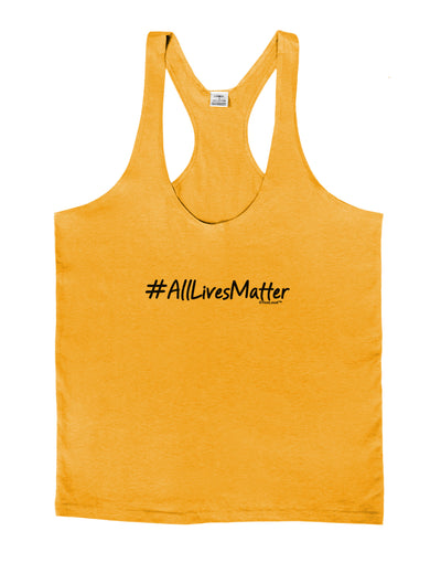 Hashtag AllLivesMatter Mens String Tank Top-Men's String Tank Tops-LOBBO-Gold-Small-Davson Sales