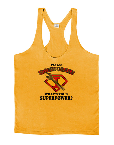 Ironworker - Superpower Mens String Tank Top-Men's String Tank Tops-LOBBO-Gold-Small-Davson Sales