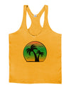 Palm Trees Silhouette - Beach Sunset Design Mens String Tank Top-Men's String Tank Tops-LOBBO-Gold-Small-Davson Sales