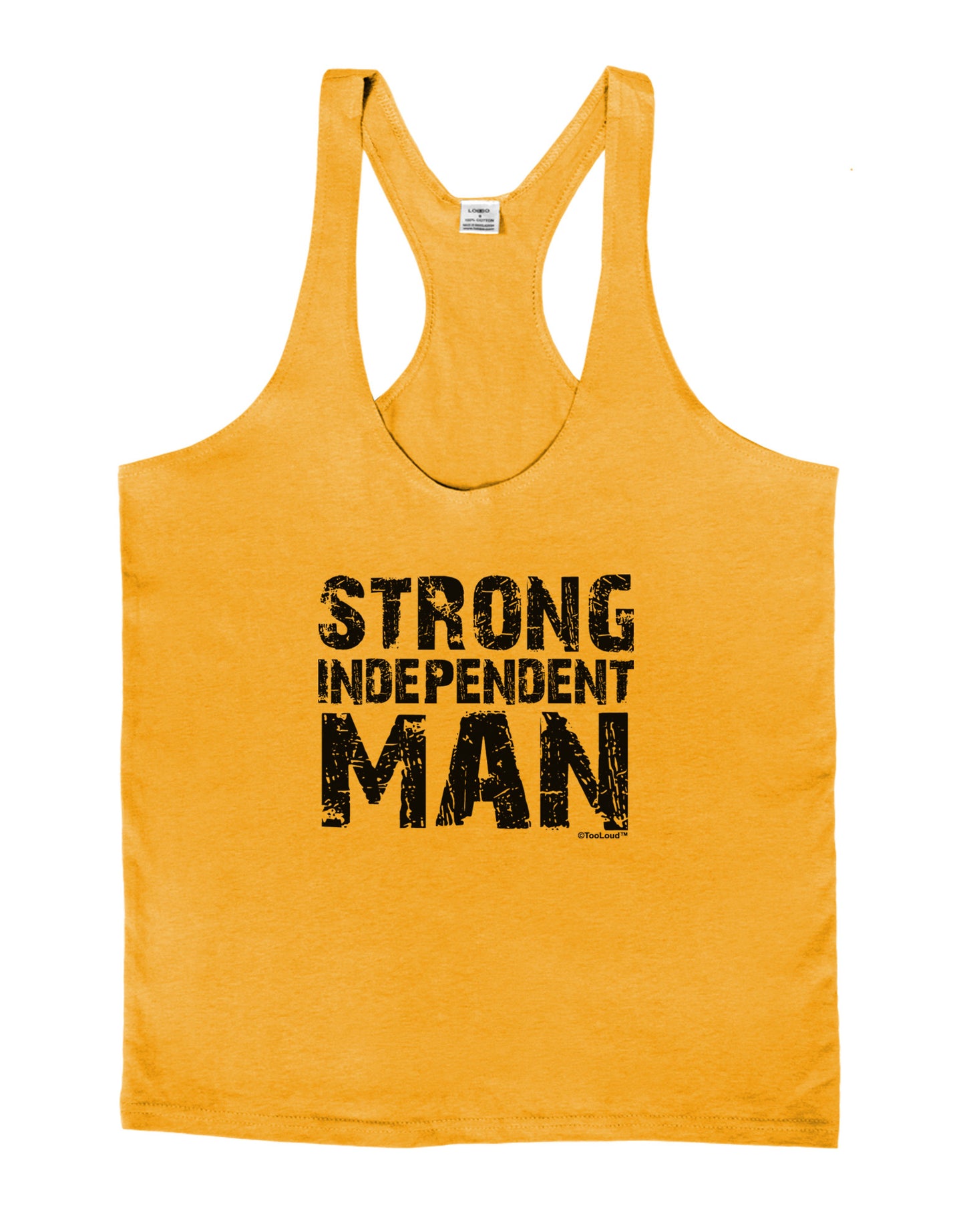 Strong Independent Man Mens String Tank Top-Men's String Tank Tops-LOBBO-Gold-Small-Davson Sales