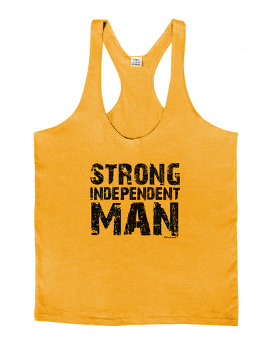 Strong Independent Man Mens String Tank Top-Men's String Tank Tops-LOBBO-Gold-Small-Davson Sales