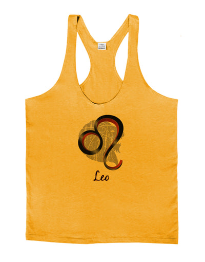 Leo Symbol Mens String Tank Top-Men's String Tank Tops-LOBBO-Gold-Small-Davson Sales