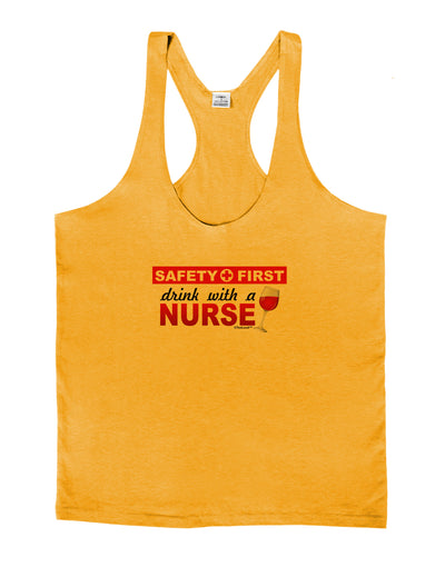 Drink With A Nurse Mens String Tank Top-Men's String Tank Tops-LOBBO-Gold-Small-Davson Sales