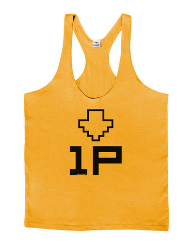 Player One Couples Design Mens String Tank Top-Men's String Tank Tops-LOBBO-Gold-Small-Davson Sales