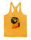 Brightly Colored Parrot Watercolor Mens String Tank Top-Men's String Tank Tops-LOBBO-Gold-Small-Davson Sales