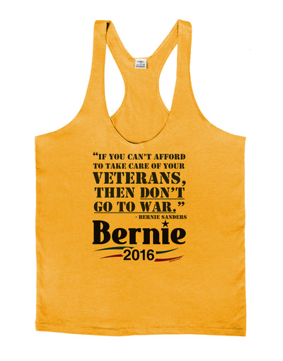 Bernie on Veterans and War Mens String Tank Top-Men's String Tank Tops-LOBBO-Gold-Small-Davson Sales