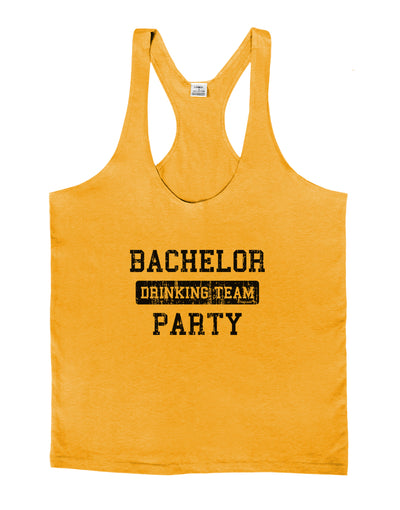 Bachelor Party Drinking Team - Distressed Mens String Tank Top-Men's String Tank Tops-LOBBO-Gold-Small-Davson Sales