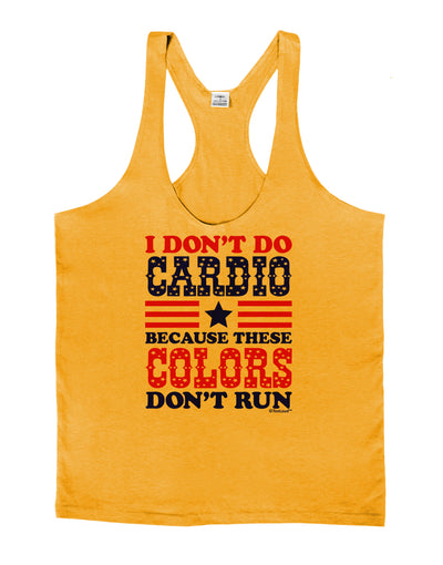 I Don't Do Cardio Because These Colors Don't Run Mens String Tank Top-Men's String Tank Tops-LOBBO-Gold-Small-Davson Sales