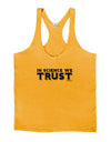 In Science We Trust Text Mens String Tank Top-Men's String Tank Tops-LOBBO-Gold-Small-Davson Sales