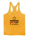 Running Late Is My Cardio Mens String Tank Top-Men's String Tank Tops-LOBBO-Gold-Small-Davson Sales