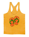 Cute Polka Dot Flip Flops - Pink and Green Mens String Tank Top-Men's String Tank Tops-LOBBO-Gold-Small-Davson Sales