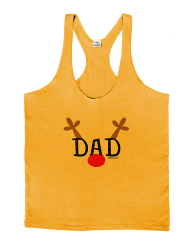 Matching Family Christmas Design - Reindeer - Dad Mens String Tank Top by TooLoud-LOBBO-Gold-Small-Davson Sales