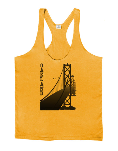 Oakland Text Bay Bridge Mens String Tank Top