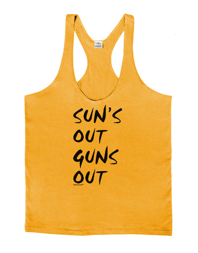 Suns Out Guns Out Mens String Tank Top-Men's String Tank Tops-LOBBO-Gold-Small-Davson Sales