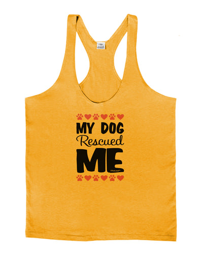 My Dog Rescued Me Mens String Tank Top-Men's String Tank Tops-LOBBO-Gold-Small-Davson Sales