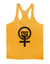 Distressed Feminism Symbol Mens String Tank Top-Men's String Tank Tops-LOBBO-Gold-Small-Davson Sales