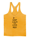 Keep Calm and Love Bees Color Mens String Tank Top-Men's String Tank Tops-LOBBO-Gold-Small-Davson Sales