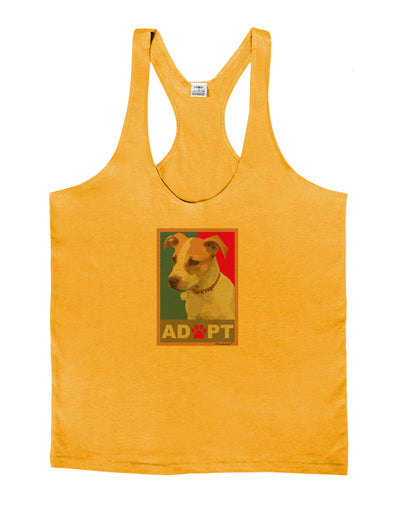 Adopt Cute Puppy Cat Adoption Mens String Tank Top-Men's String Tank Tops-LOBBO-Gold-Small-Davson Sales