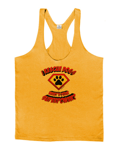 Rescue Dogs - Superpower Mens String Tank Top-Men's String Tank Tops-LOBBO-Gold-Small-Davson Sales