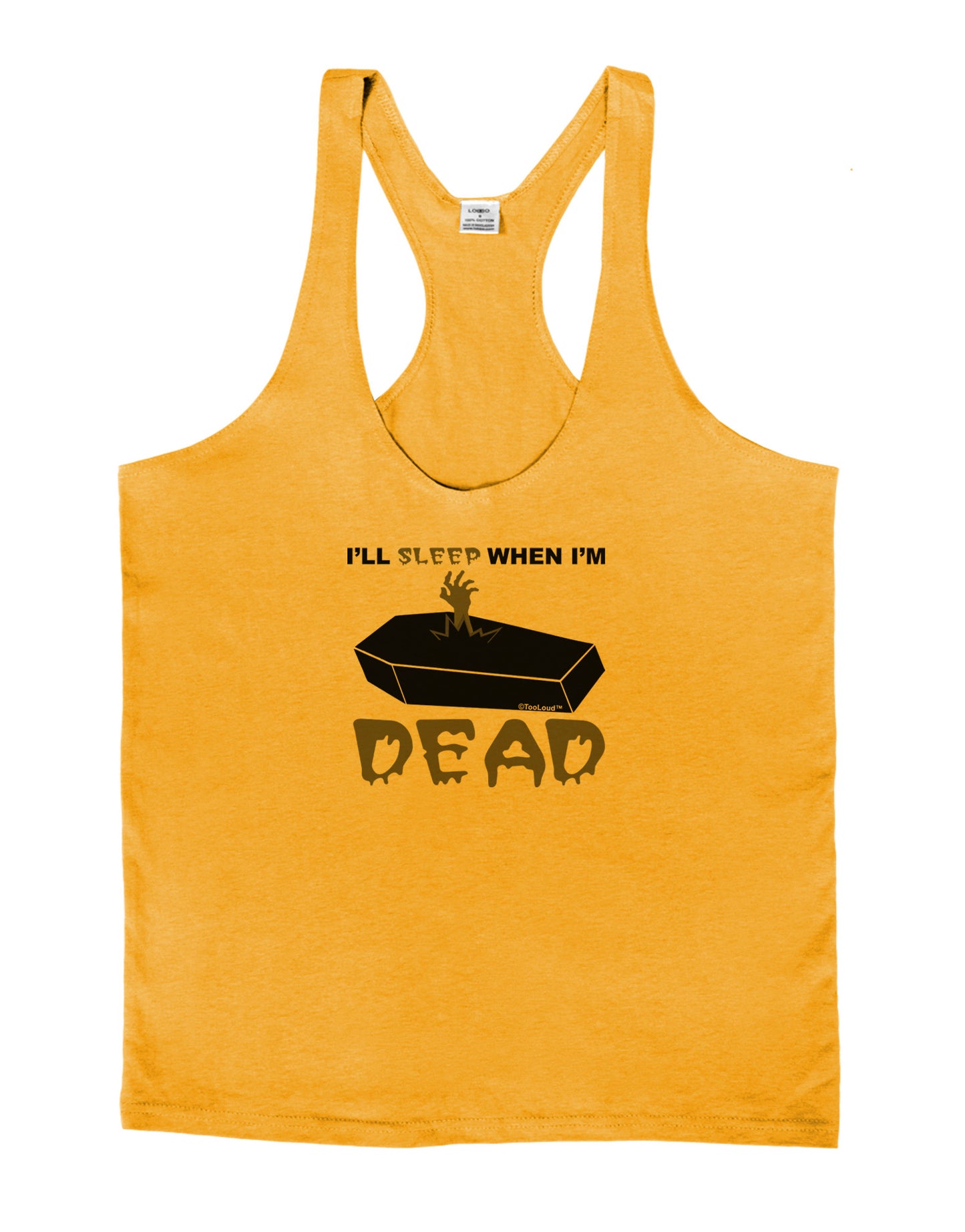 Sleep When Dead Coffin Mens String Tank Top-Men's String Tank Tops-LOBBO-Gold-Small-Davson Sales