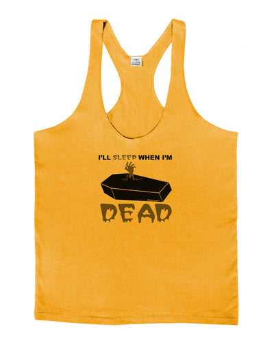 Sleep When Dead Coffin Mens String Tank Top-Men's String Tank Tops-LOBBO-Gold-Small-Davson Sales