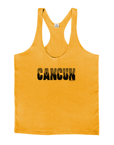 Cancun Mexico - Cinco de Mayo Mens String Tank Top-Men's String Tank Tops-LOBBO-Gold-Small-Davson Sales