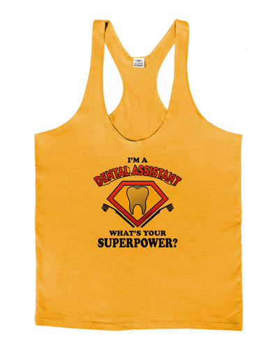 Dental Assistant - Superpower Mens String Tank Top-Men's String Tank Tops-LOBBO-Gold-Small-Davson Sales