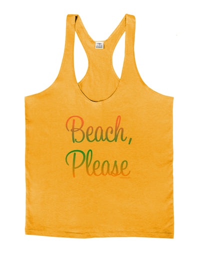 Beach Please - Summer Colors Mens String Tank Top-Men's String Tank Tops-LOBBO-Gold-Small-Davson Sales