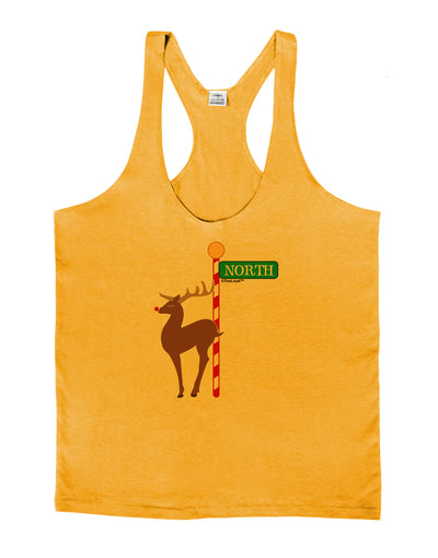 Rudolf Ratchet Reindeer Color Mens String Tank Top-Men's String Tank Tops-LOBBO-Gold-Small-Davson Sales