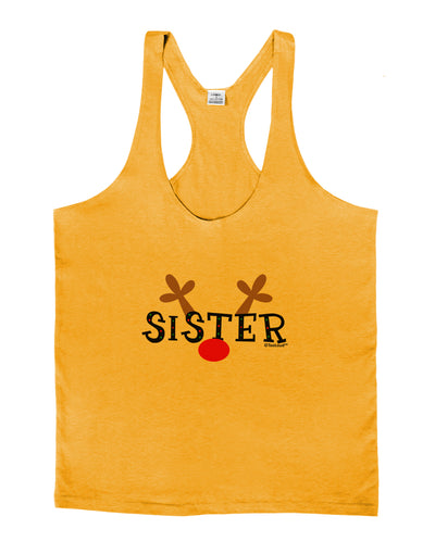Matching Family Christmas Design - Reindeer - Sister Mens String Tank Top by TooLoud-LOBBO-Gold-Small-Davson Sales
